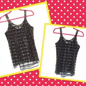 Sz 14 semi-sheer polka dot dress tank
